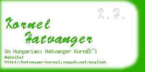 kornel hatvanger business card